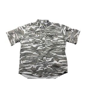 Cabela's Camo Button Up‎ Short Sleeve Shirt Hunting Outdoors XL Tall